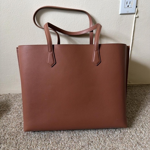 Quince Brown Italian Leather Women's Tote Bag - Picture 3 of 6